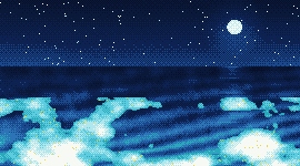 O mar da Galileia à noite, desenhado em pontos de cor